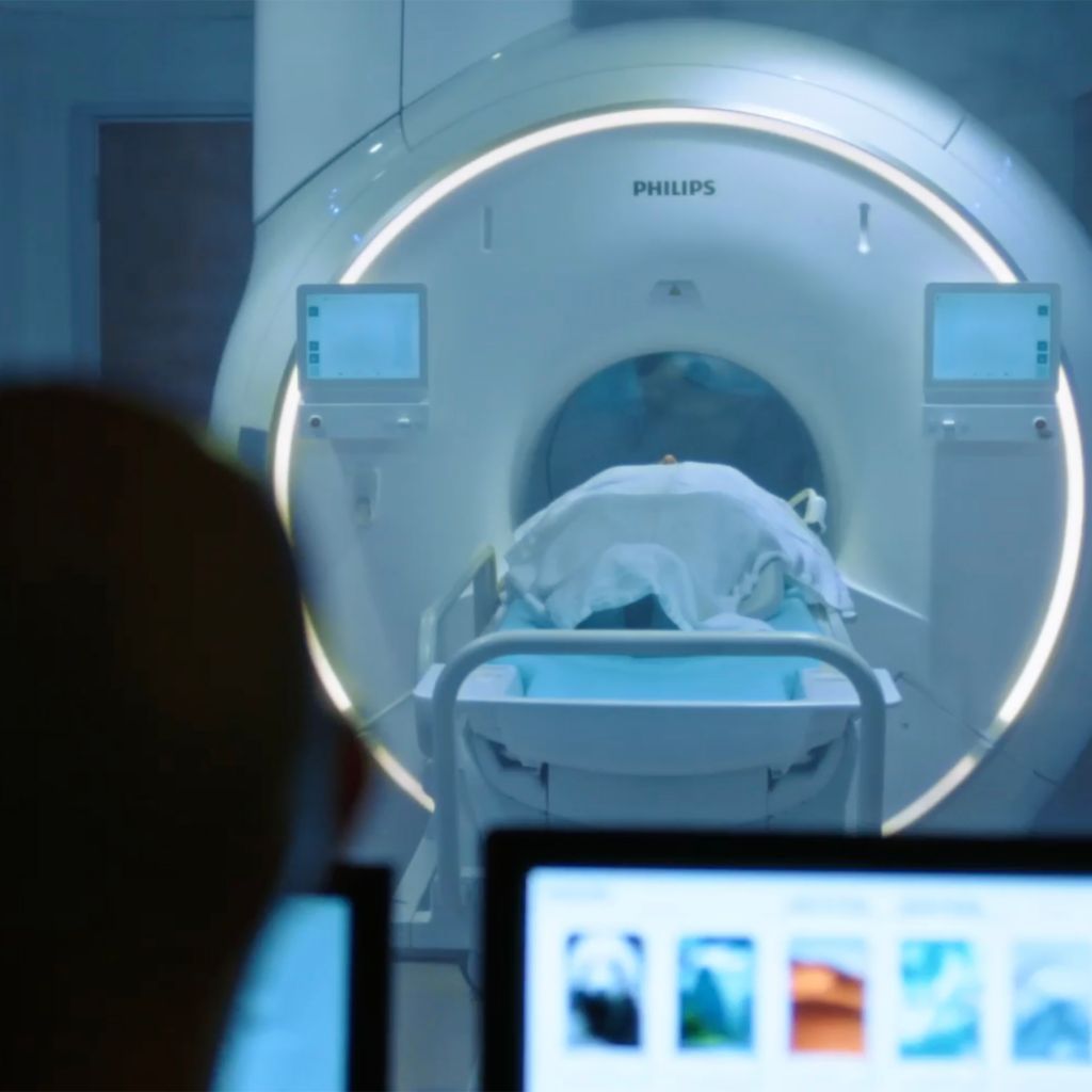 Patient in MRI machine at MCVI