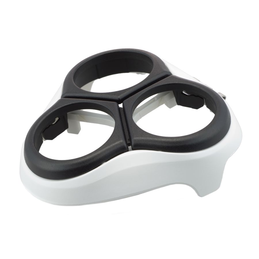 Keeps shaving heads in position