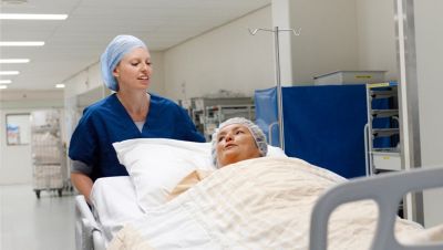 Patient treated in hospital bed