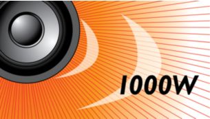 1000 W Leistung (RMS) liefern großartigen Sound für Filme und Musik