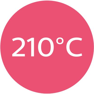 Temperatura de 210 °C para un resultado perfecto