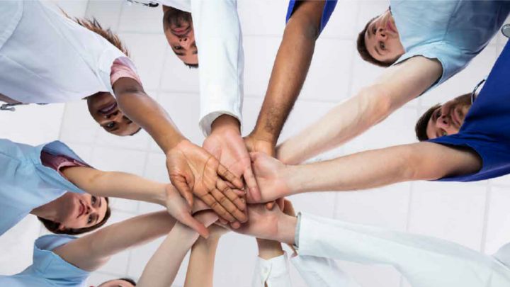 Humans hands together