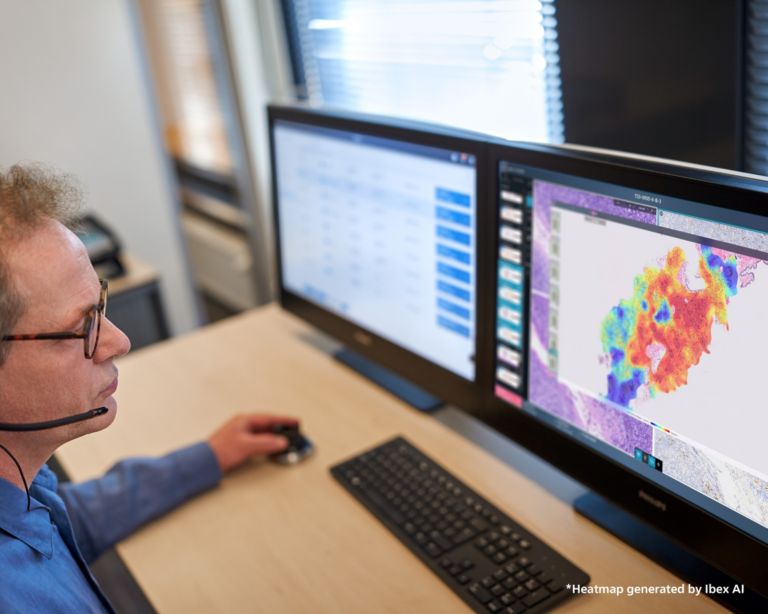 Digital Pathologist looking at screen
