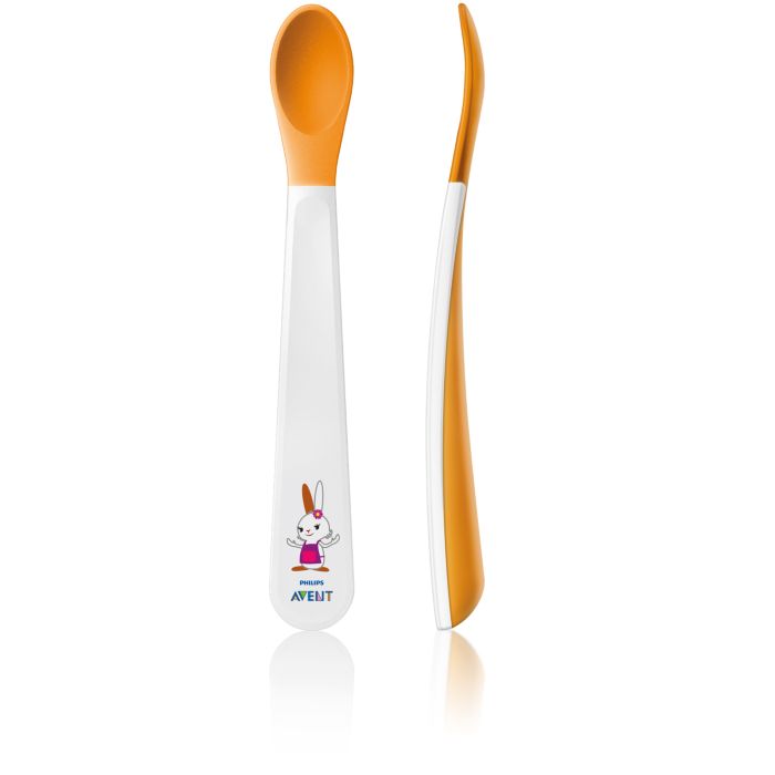 Weaning spoons with soft tip