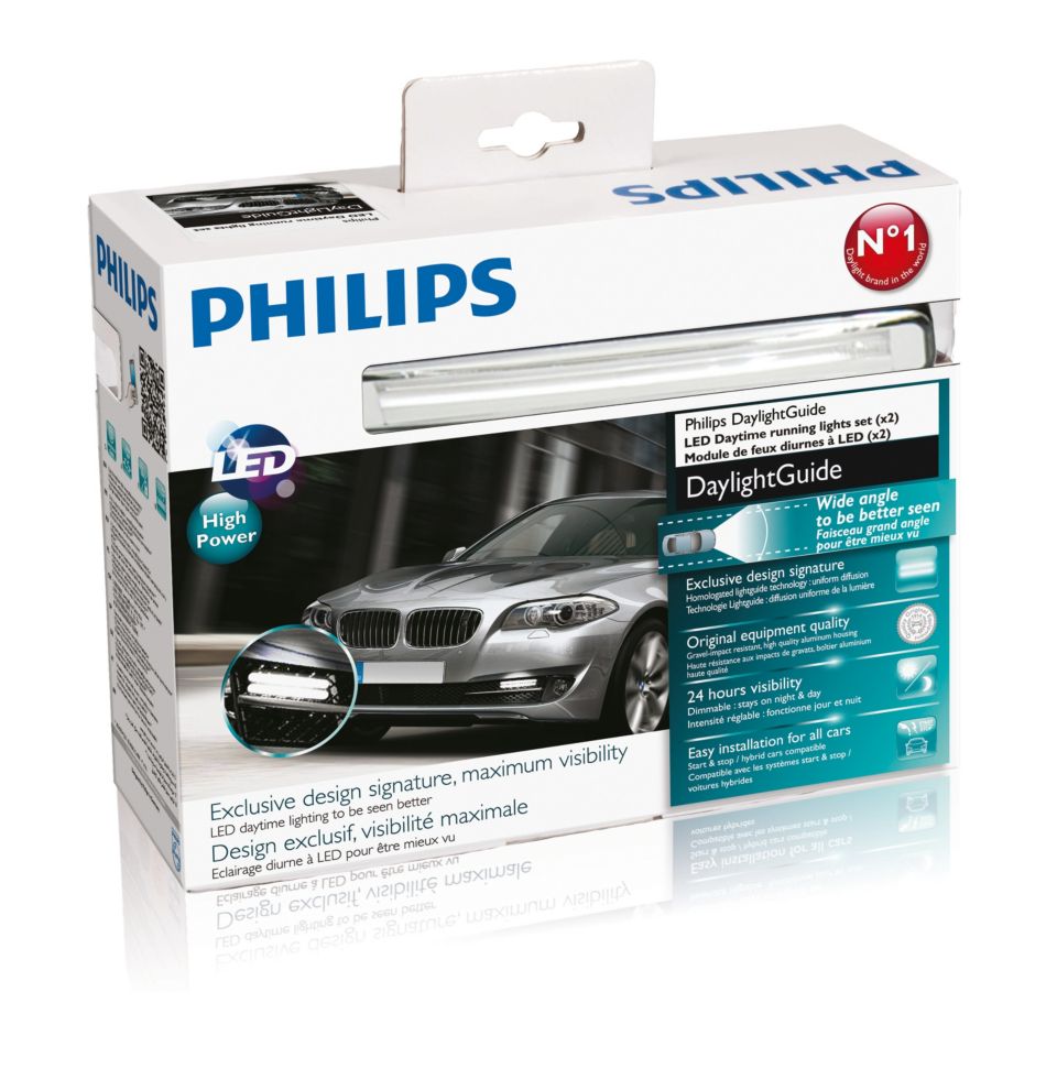 Philips H7 Pure White LED Head Lights 6000K Luxeon 2 Pcs Set