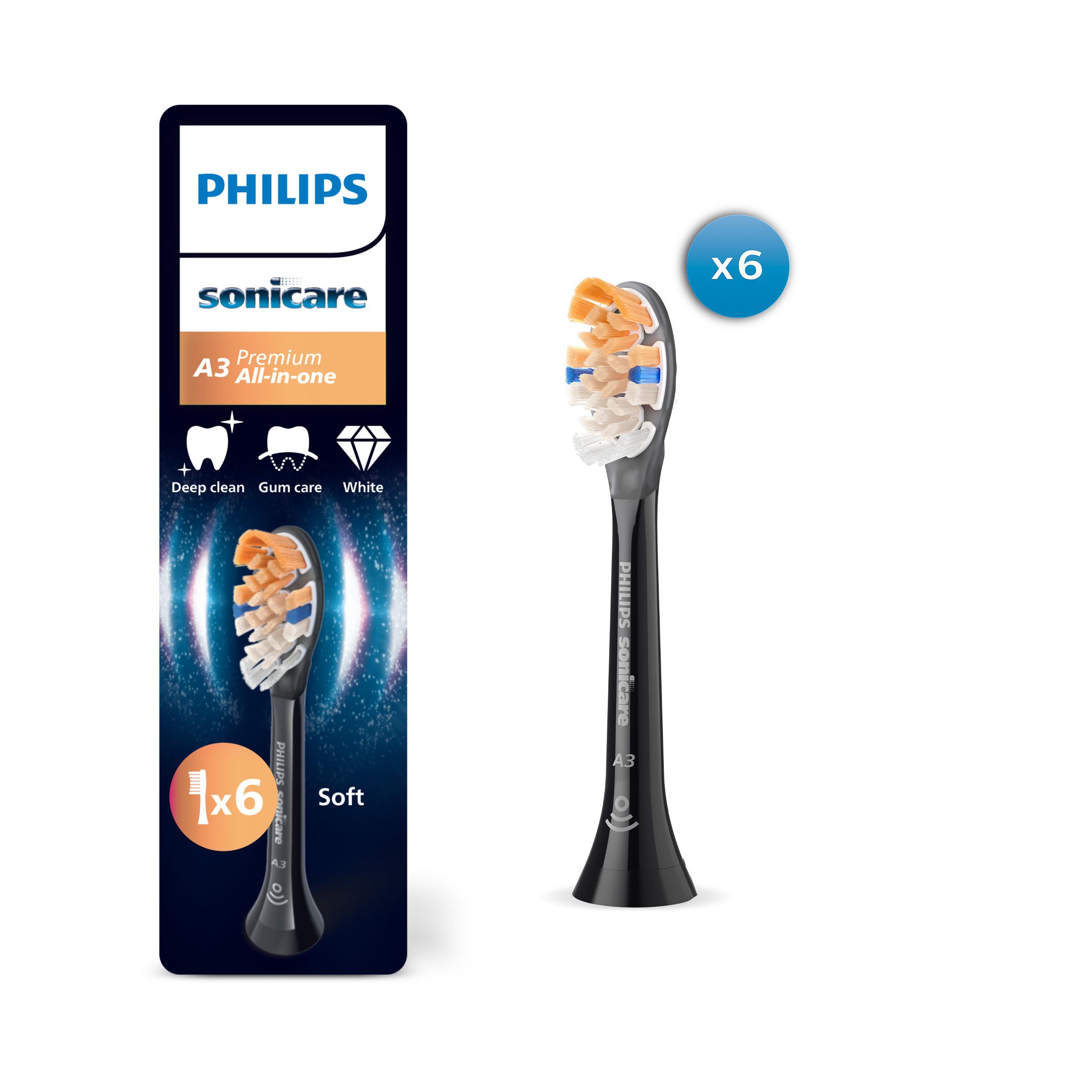 Sonicare Philips Premium All-in-One - Balení 6 ks Hlavic Kartáčku - HX9096/88