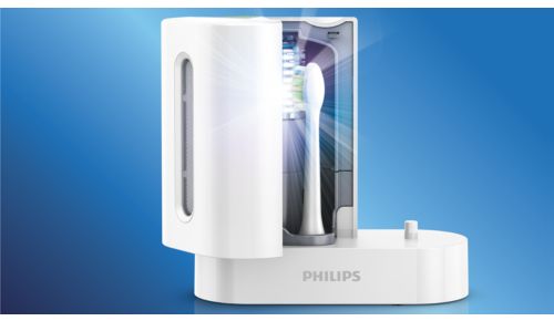 Dood bacteriën met de UV-opzetborstelreiniger