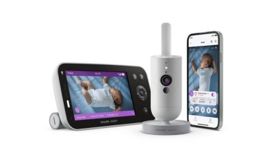 Philips Avent Premium Connected Baby Monitor with camera parent unit and mobile app