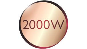 Profesjonalna moc 2000 W pozwala uzyskać wspaniałe wyniki jak w salonie