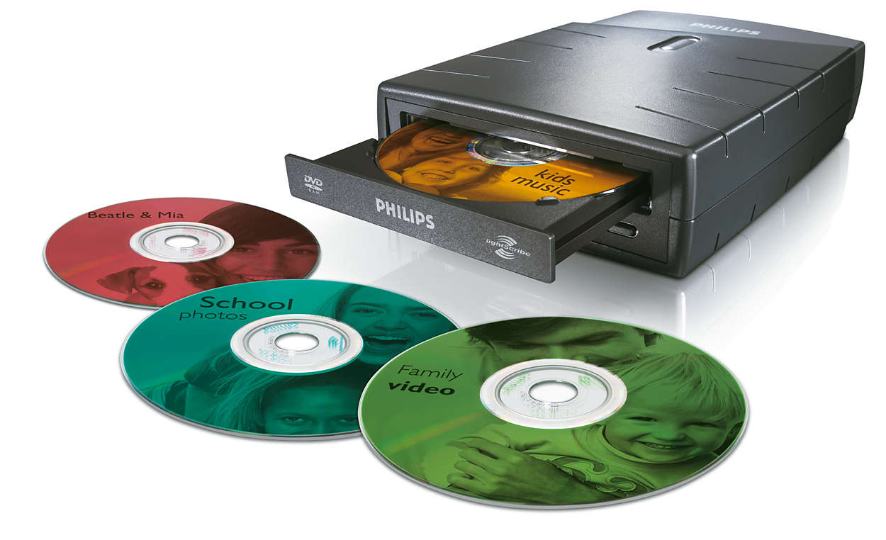 Bränn och skriv etiketter på dina DVD-skivor med en enhet
