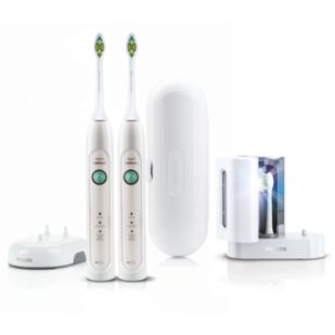 HealthyWhite HX6732/90 Two sonic electric toothbrushes