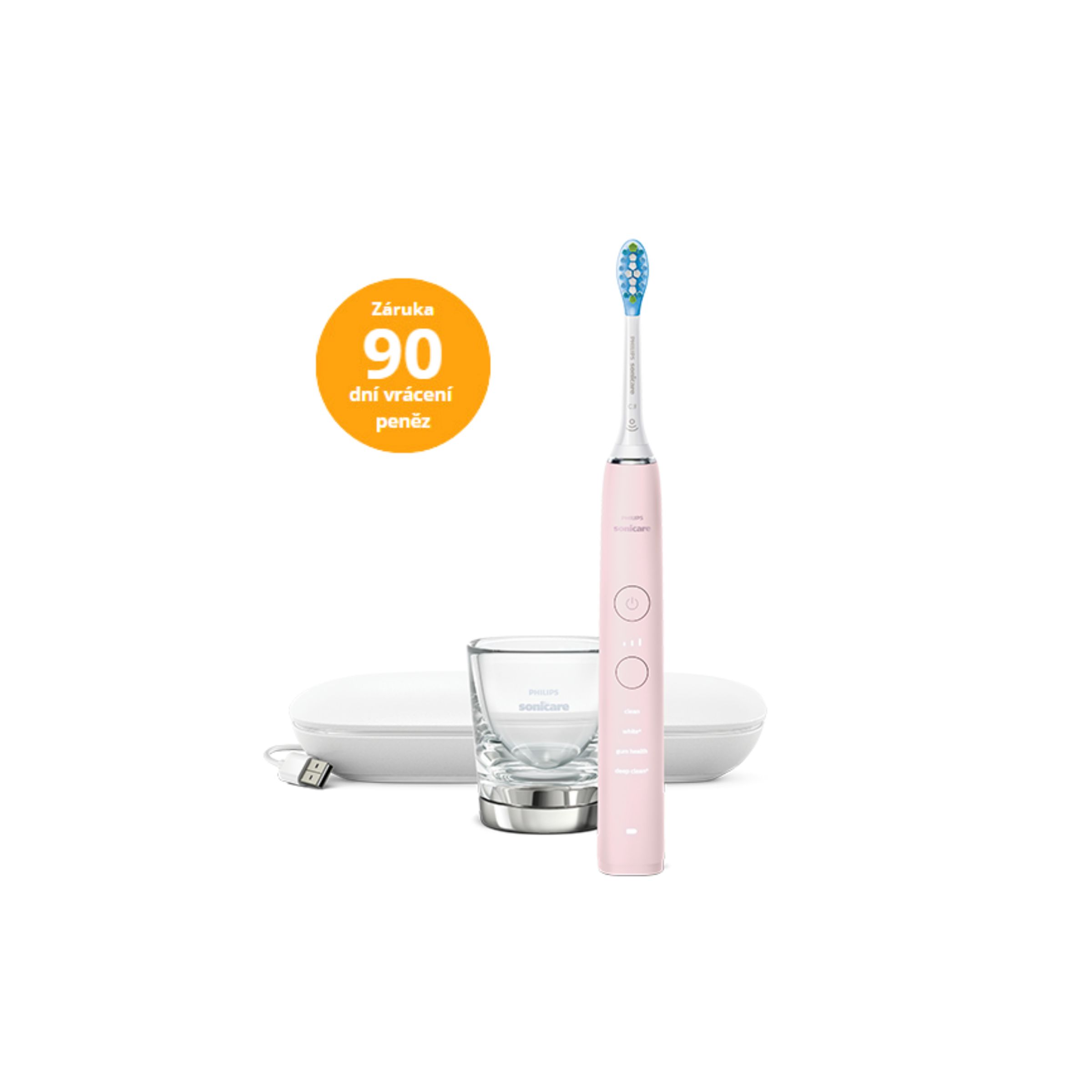 Sonicare Philips 9000 DiamondClean - Sonický Kartáček S Aplikací A Nabíjecí Skleničkou - HX9911/29