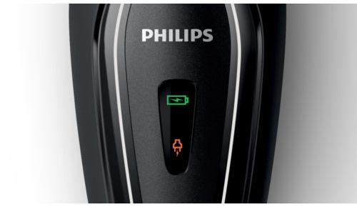 Indicates when battery is low, charging or full