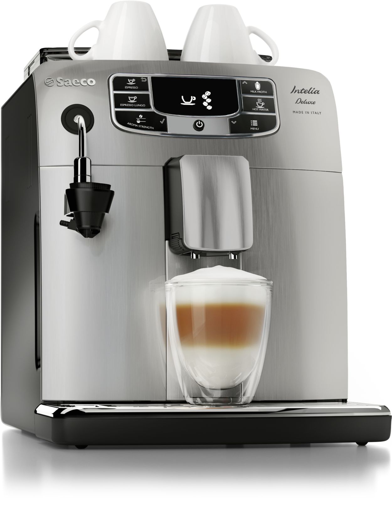 Saeco Intelia Deluxe - Cafetera espresso super automática, con recipiente  para leche   price tracker / seguimiento,  los gráficos de  historial de precios,  los relojes de precios,  alertas