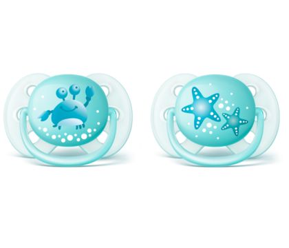 Philips Avent chupete ultra soft SCF222/01 - El chupete suave para la piel  sensible de su bebé, el escudo suave y flexible se adapta a las curvas de  las mejillas del bebé 