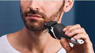 Click-on beard styler with 5 length settings