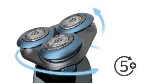 5 directional contour following for a comfortable shave