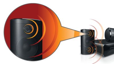 Caixas acústicas potentes com "basspipes" para um excelente som