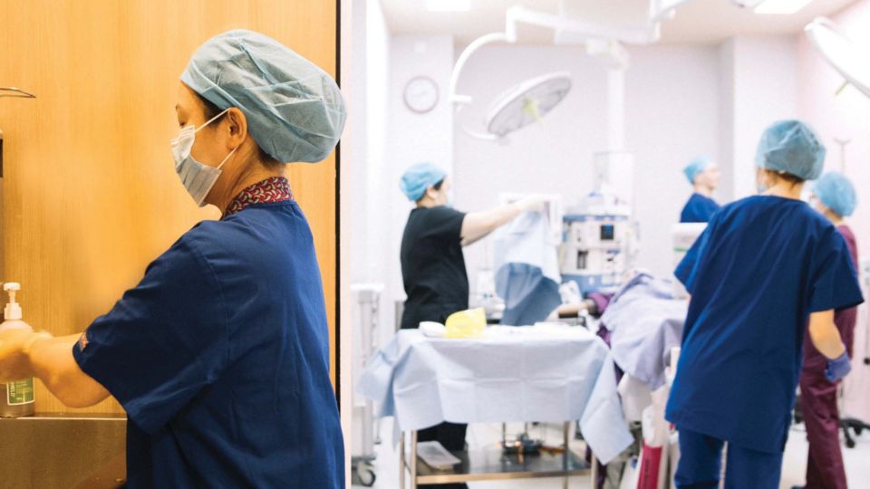 Dr. Felicia Tan prepares for a clinical procedure with ultrasound