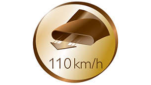 La velocidad de secado de 110 km/h permite un secado rápido
