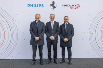 Three representatives at the opening of the Ferrari Med Ex diagnostic center