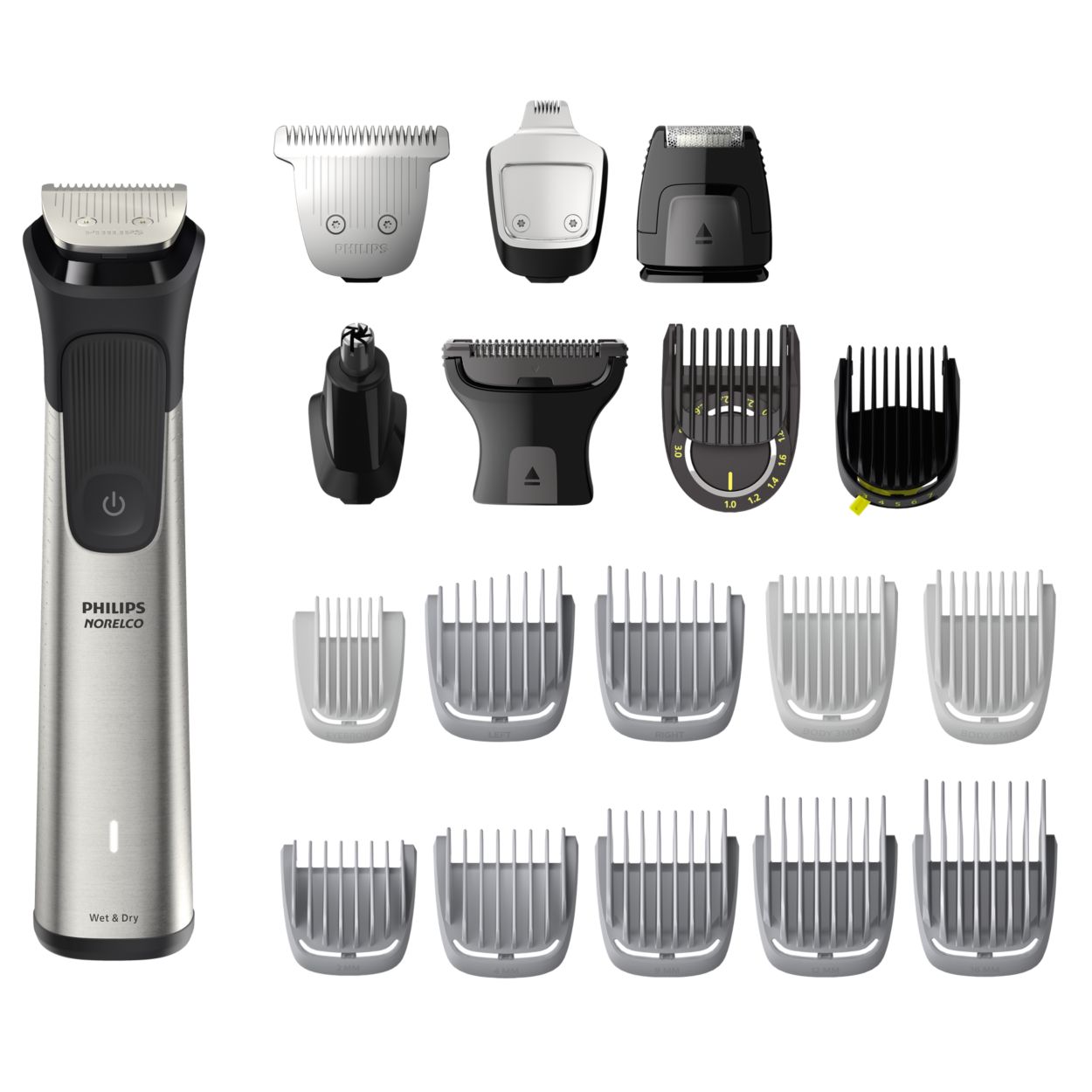 All-in-One trimmer 3 for Face, Hair, and Body, Black 6-in-1 styling kit