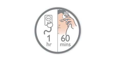 Jusqu'à 60 min d'autonomie pour 1 h de charge.