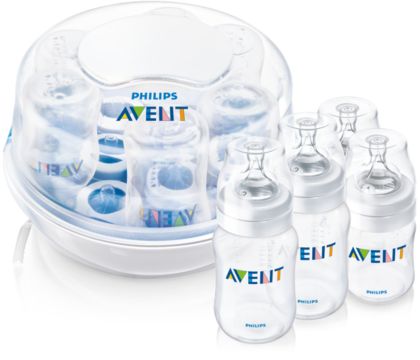 Set Biberones Y Esterilizador Para Microondas Philips Avent