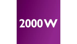 Motor van 2000 watt genereert een maximale zuigkracht van 450 watt