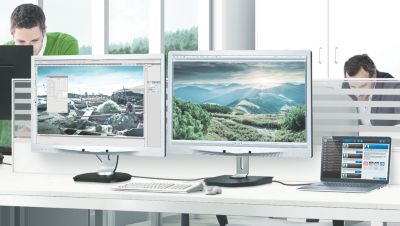 Transmit video and audio from the notebook with a single cable