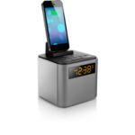 Wake up to FM radio and a smartphone fully charged