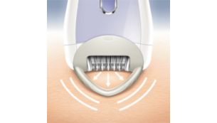 The skin stretcher keeps your skin firm during epilation