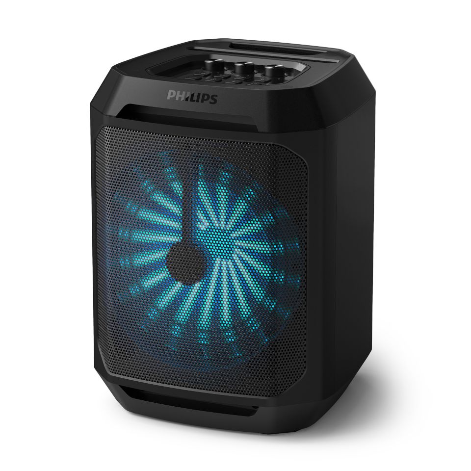 Altavoz Bluetooth® para fiestas con iluminación y karaoke