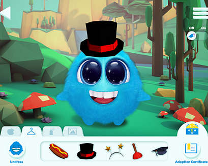 Sonicare For Kids app showing selection of Sparkly's accessories