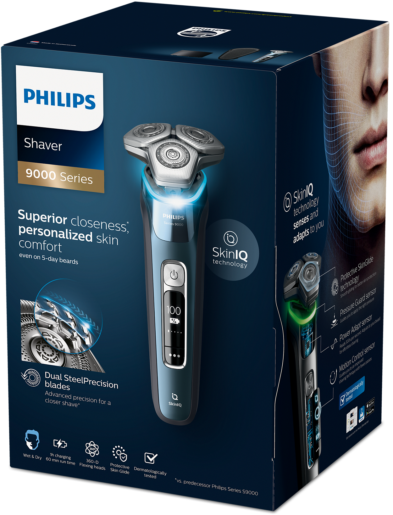 Shaver series 9000 Wet & Dry electric shaver with SkinIQ Shaver series 9000 Wet & Dry electric shaver with SkinIQ