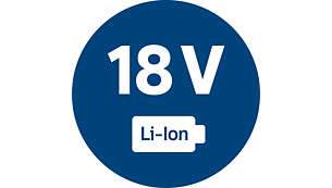 Výkonný 18V Lithium Iontový akumulátor zaručuje dlouhý provoz