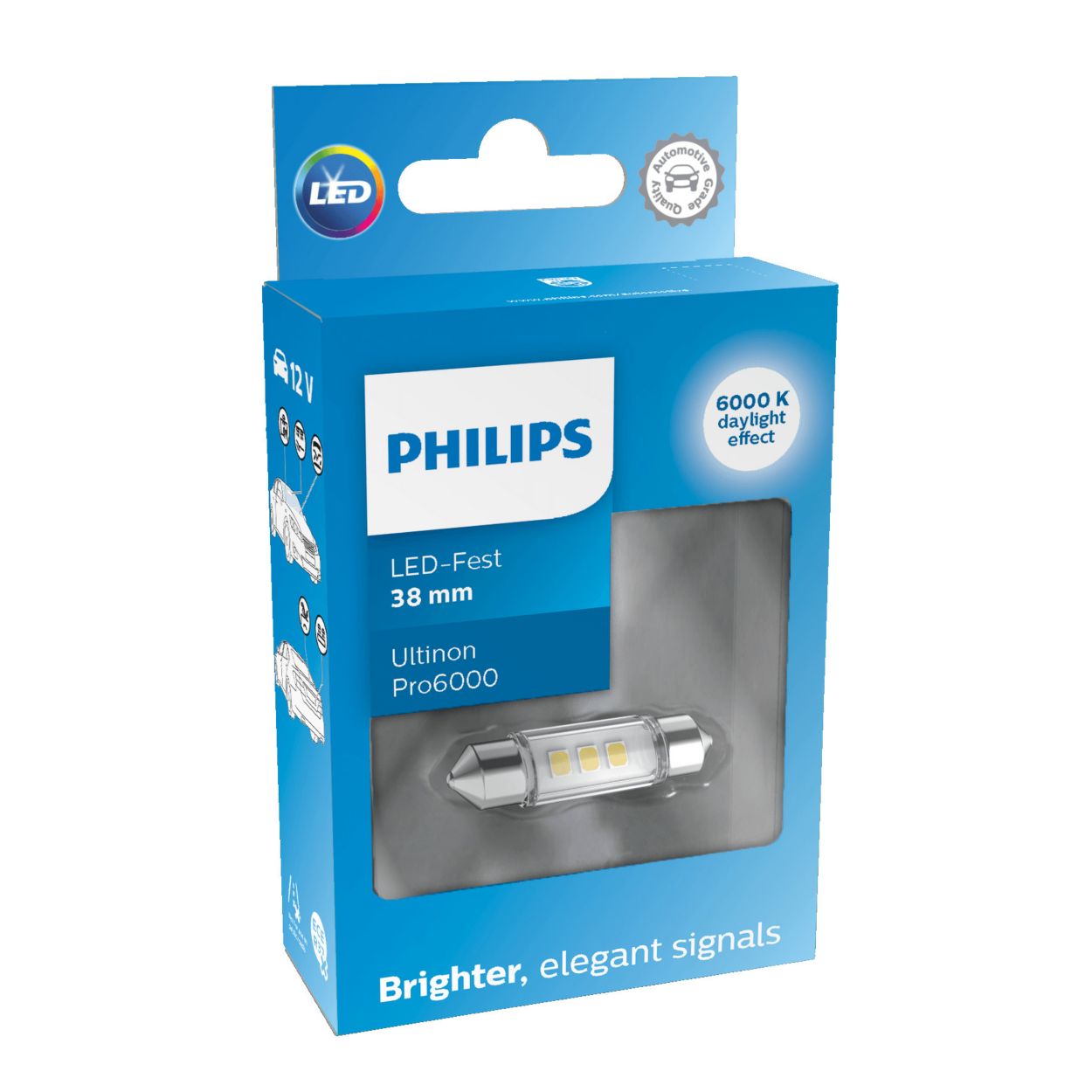 Lampara Philips H7 LED Ultinon Pro6000 12V // 18W // casquillo P43t-38 –  Moto Recambios Alicante