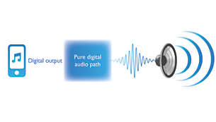 Elaborazione audio PureDigital per un segnale senza interferenze attraverso la catena audio