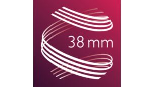 Yumuşak bukleler ve hacimli saçlar için 38 mm bigudi