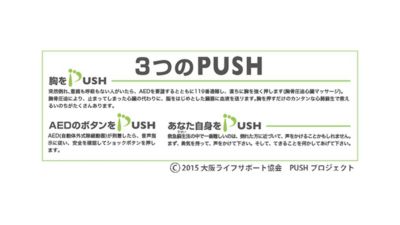 3つのステップを解説したPUSHプロジェクトポスター
