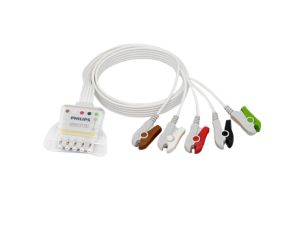 ECG Lead set, 5-lead, SPU, Grabber w/ shower sheild, AAMI Lead Set