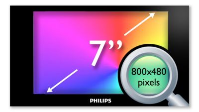 17.8 cm (7") high-density (800 x 480 pixel) LCD display