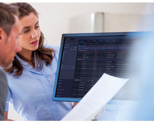 Technician looking at worklist