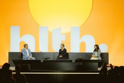Patrick Mans, Head of Data and AI bij Philips, spreekt tijdens een paneldiscussie op HLTH Europe