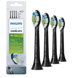 Sonicare W2 Optimal White Lot de 4 + noir + têtes de brosse soniques