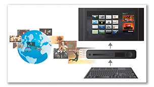 Conectividad de teclado USB que facilita la navegación en Internet y Smart TV