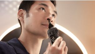 Click-on nose trimmer for nose and ear hair