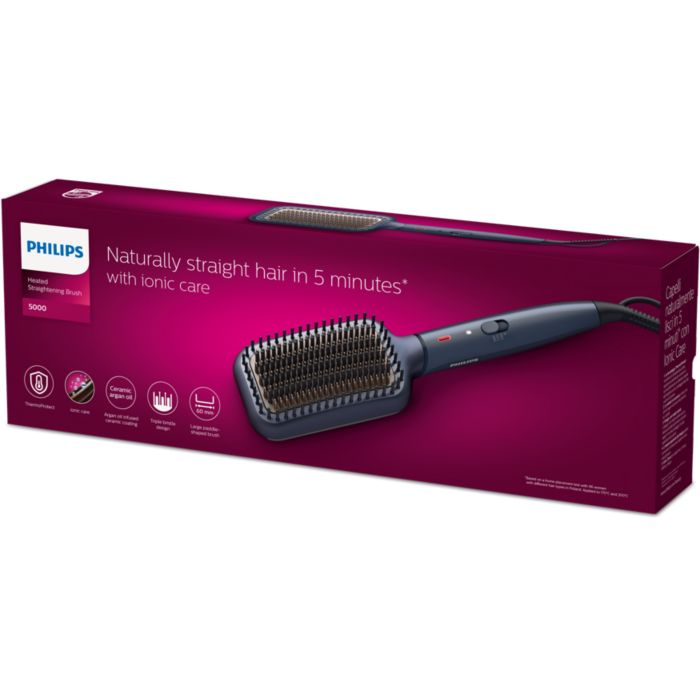 Heated straightening brush