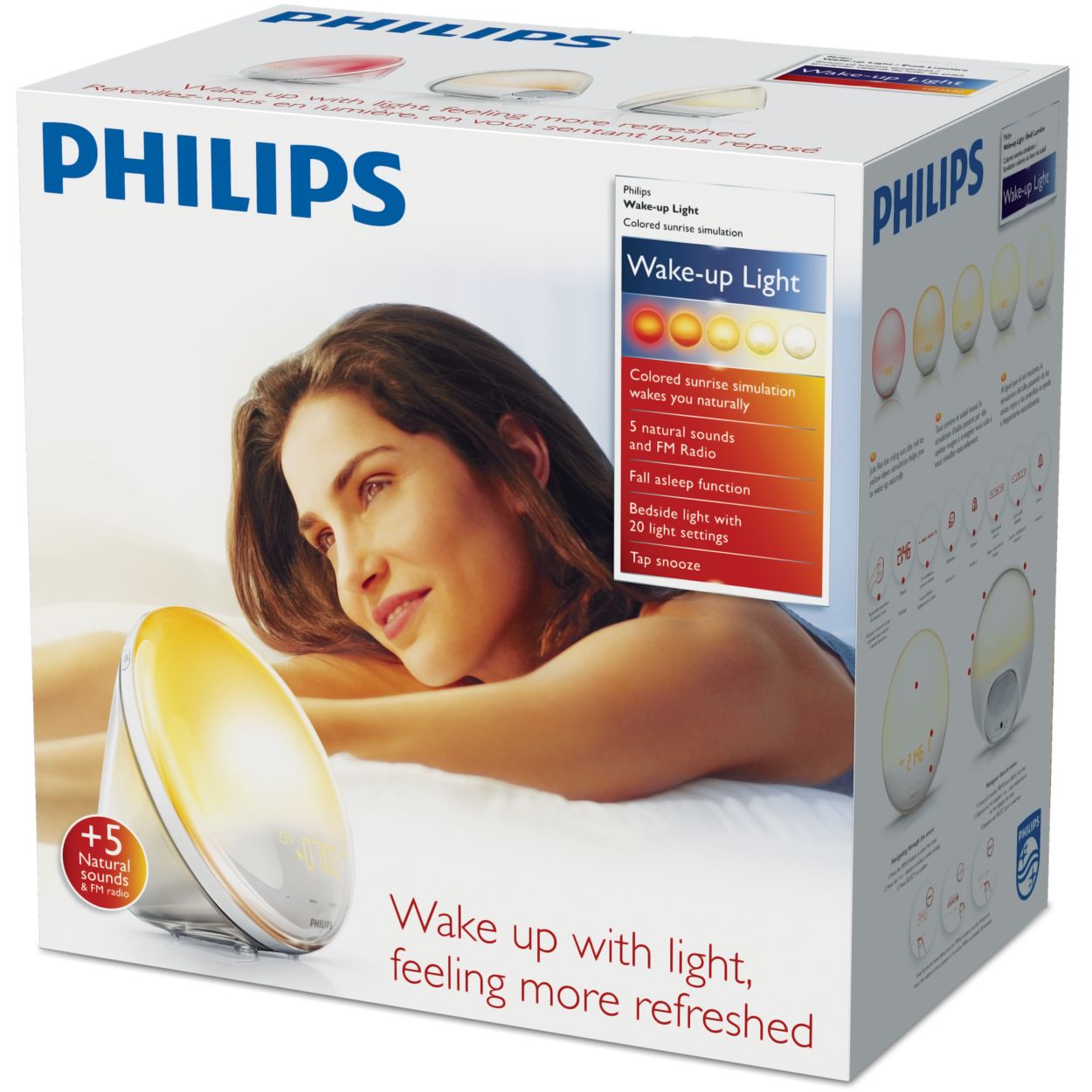 Philips Wake Up Light, White, 5 Natural Alarm Sounds : .co