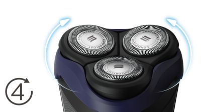 Heads flex in 4 directions to easily shave every curve